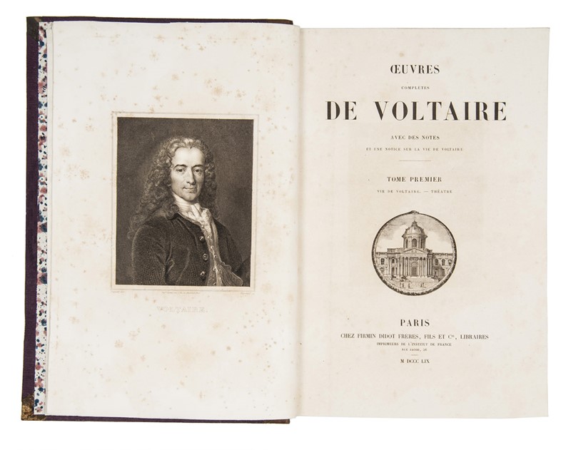 Enlightenment philosophy. VOLTAIRE. Oeuvres.  - Auction RARE BOOKS & GRAPHIC ARTS - Bado e Mart Auctions