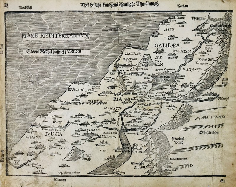 Galilea. Map of Galilea. Woodcut.  - Asta RARE BOOKS, AUTOGRAPHS, MAPS & PRINTS  [..]