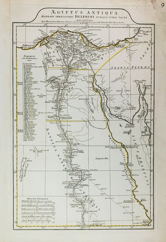 D&#39;ANVILLE. Aegyptus Antiqua. Map.  - Egypt - Auction Fine Books, Manuscripts, Prints and Autographs - Bado e Mart Auctions