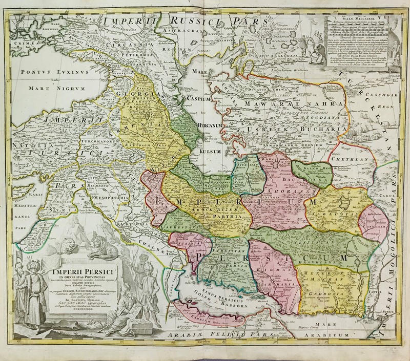 Persia. HOMANN. Imperii Persici.   - Auction Prints, Maps and Documents. - Bado e Mart Auctions