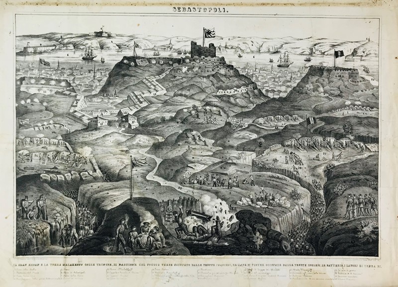 Crimea. FONTANA. Battaglia di Sebastopoli.  - Asta RARE BOOKS, AUTOGRAPHS, MAPS  [..]