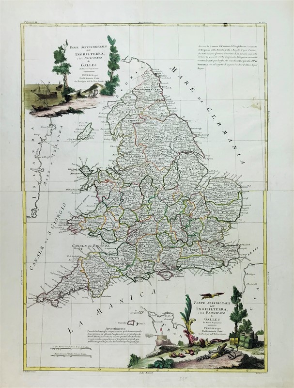 England. ZATTA. Parte settentrionale e meridionale dell’Inghilterra e del  [..]