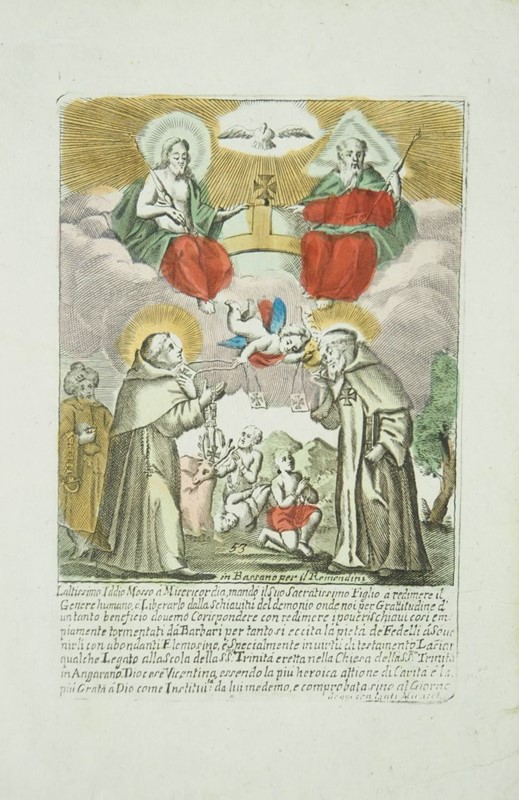 Remondini. Trinit&#224; e santi che ricevono lo scapolare.  - Auction Prints,  [..]