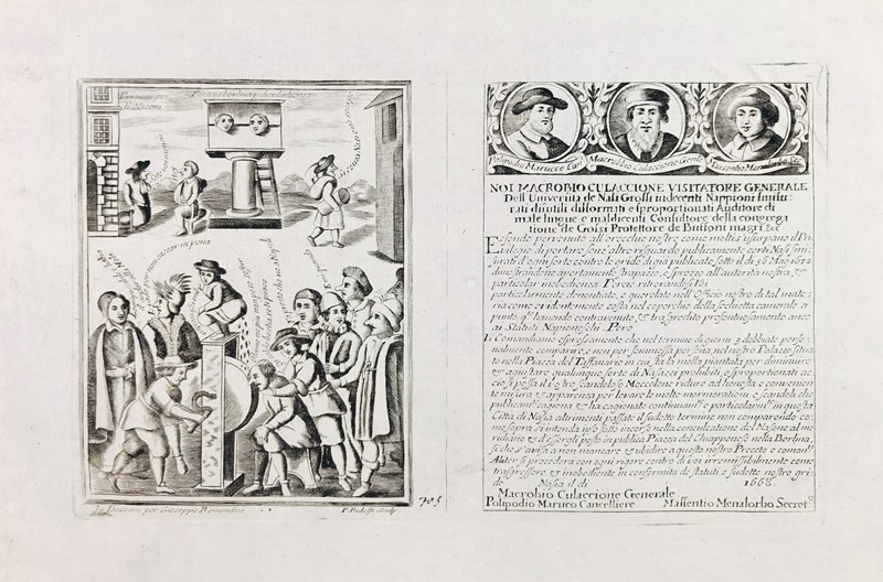 Popular Print. RIDOLFI. Diploma scherzoso.  - Auction Prints, Maps and Documents.  [..]