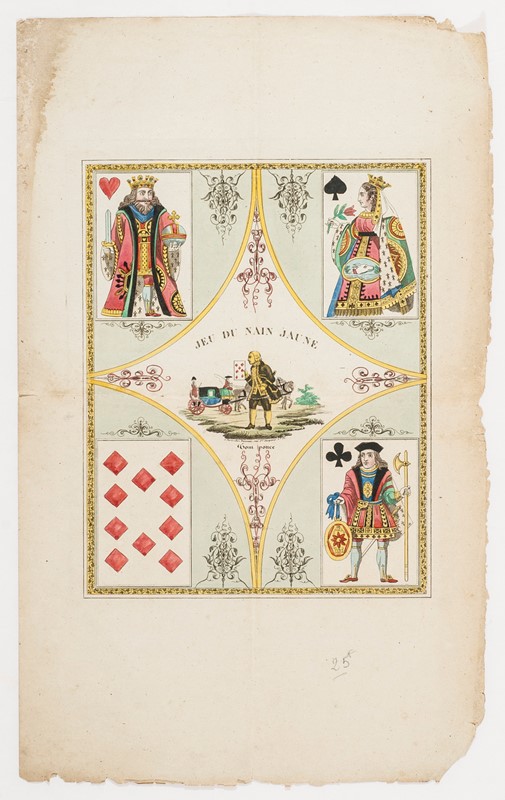 Game. Le Jeu du Nain Jaune. XIX secolo.  - Auction RARE BOOKS, PRINTS, MAPS AND DOCUMENTS. - Bado e Mart Auctions