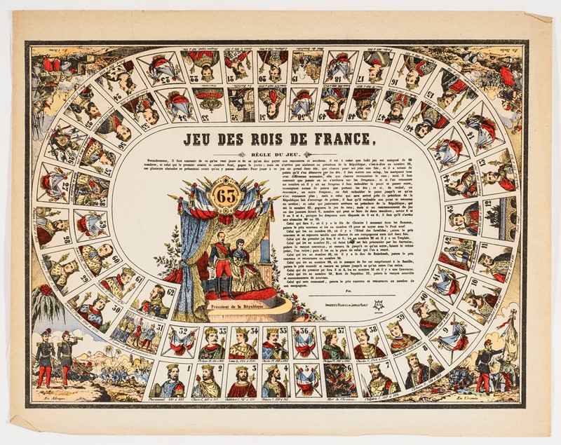 Game. Jeu des Rois de France.  - Auction Prints, Maps and Documents. - Bado e Mart  [..]