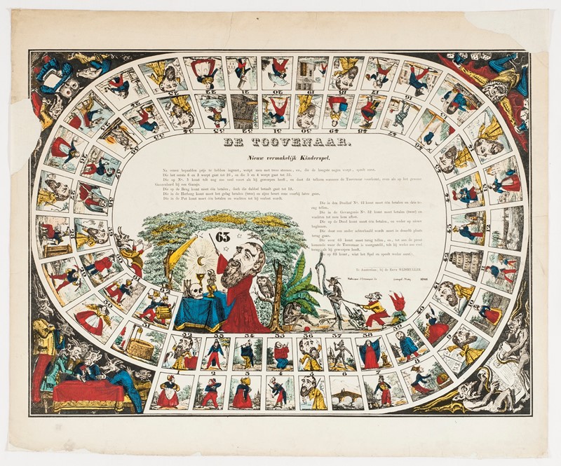 Goose Game. De Toovenaar Nieuw Vermakelijk Kinderspel.  - Goose Game - Auction Books,  [..]