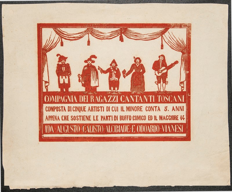 Popular theatrical print. Compagnia dei ragazzi cantanti toscani.  - Auction RARE  [..]