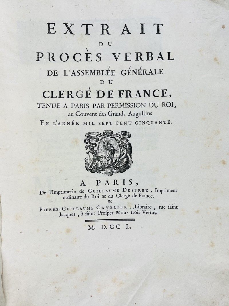 Protest of the clergy wanting to be exempt from the ‘du Vingti&#232;me’  [..]