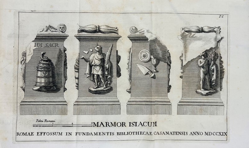 Egyptian Cult. OLIVA. In marmor isiacum Romae nuper effossum exercitationes.  (1719)  [..]