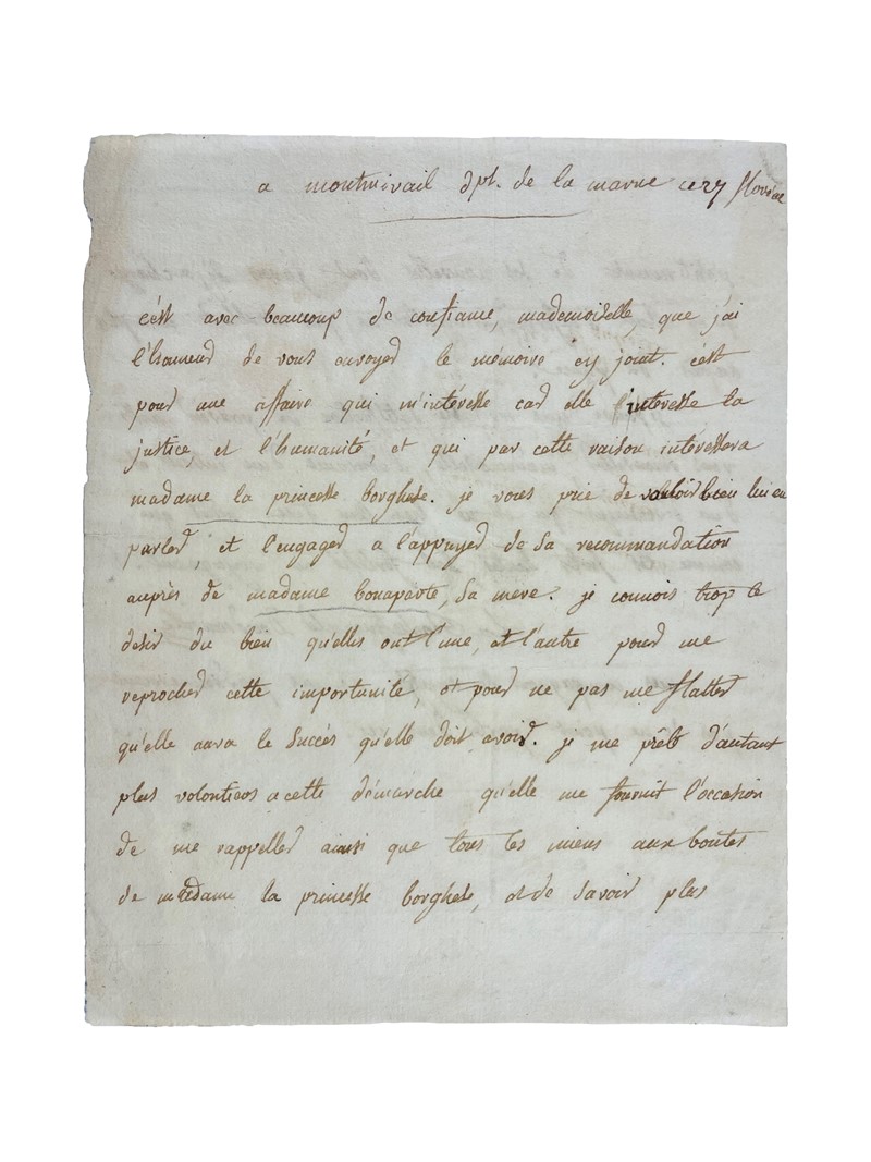 LA ROCHEFOUCAULD. Lettera autografa manoscritta.  - Auction RARE BOOKS, PRINTS,  [..]