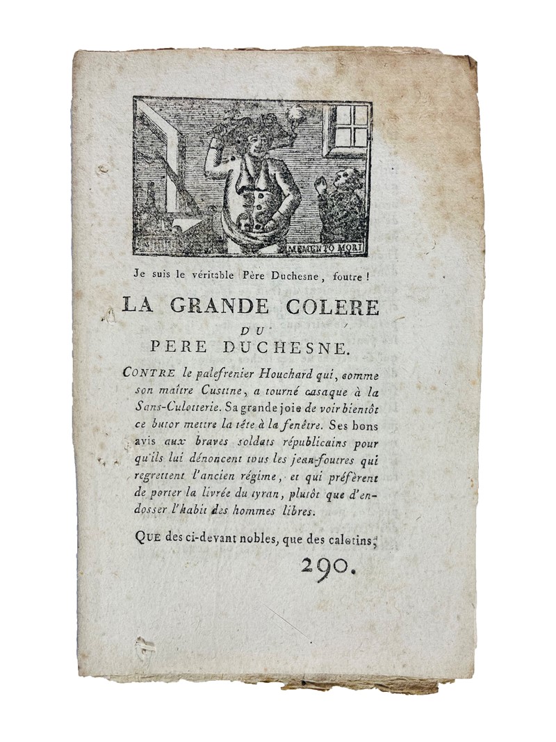 Satirical Print. HEBERT. Je suis le v&#233;ritable p&#232;re Duchesne, foutre.  [..]