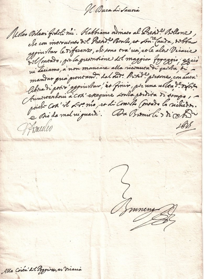 VITTORIO AMEDEO I of Savoy. Autograph letter.  (1635)  - Auction RARE and PRECIOUS  [..]