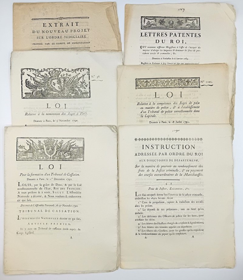Criminal and Civil Justice - Revolution. 7 Pamphlets.  (1789-1791)  - Auction RARE  [..]