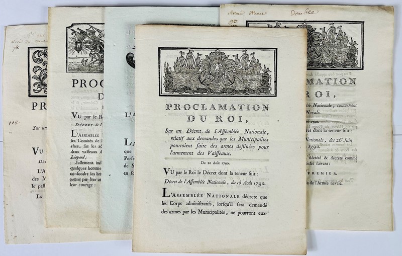 The Navy in the French Revolution. A Collection of Five Laws in the First Edition.  [..]