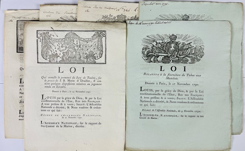 The Navy in the French Revolution. A Collection of Six Laws in the First Edition.  [..]