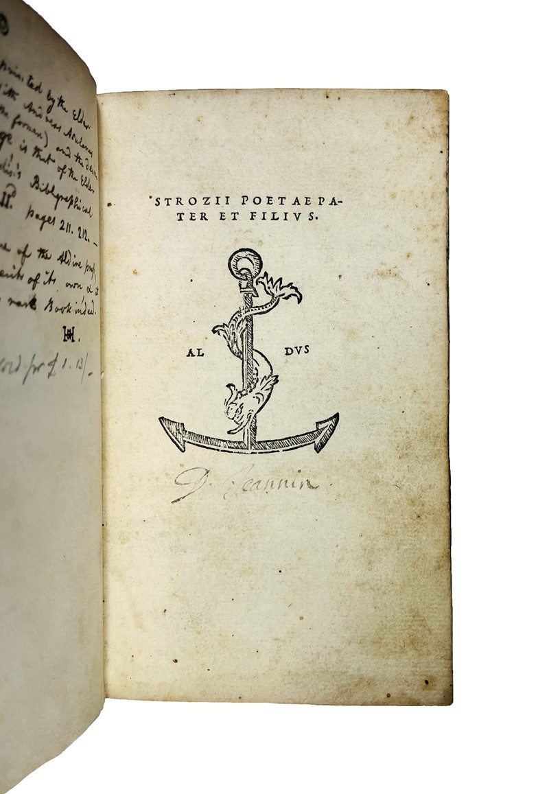Aldine. STROZZI. Strozii poetae pater et filius.  (1513)  - Auction RARE and PRECIOUS  [..]