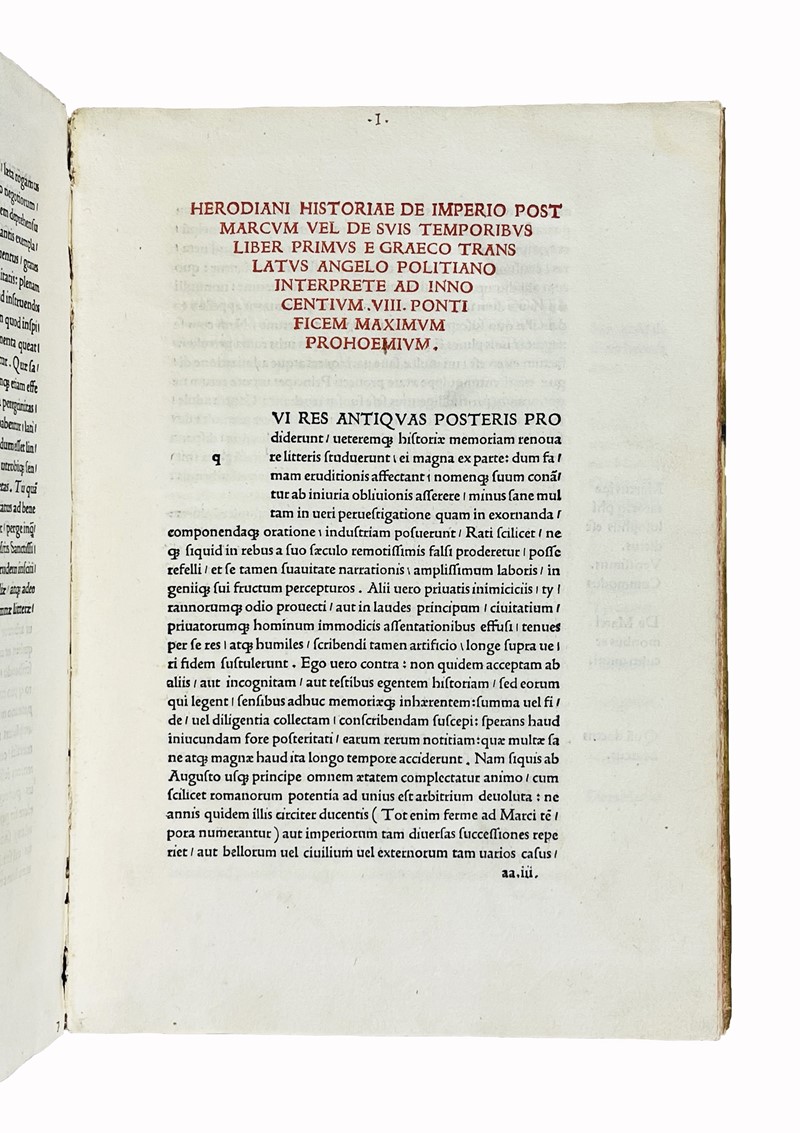 HERODIANUS. Herodiani Historiae de imperio post Marcum vel de suis temporibus.   [..]