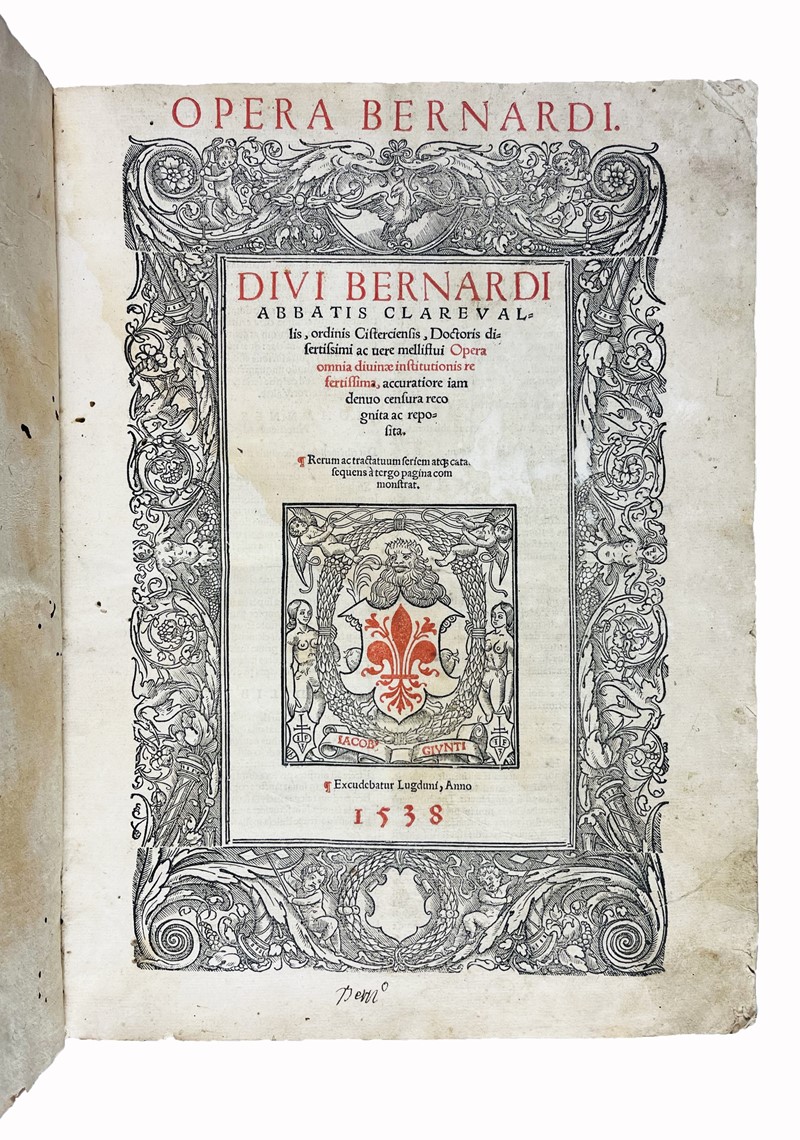 Medieval philosophy. BERNARDO DI CHIARAVALLE. Opera omnia diuinae institutionis  [..]