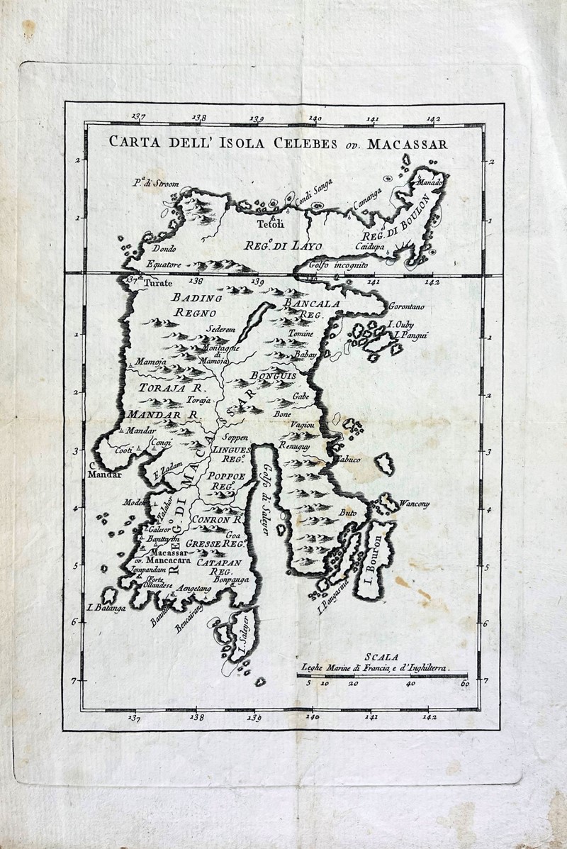 Indonesia. BELLIN. Carta dell’isola Celebes ov. Macassar.  (1781)  - Asta  [..]