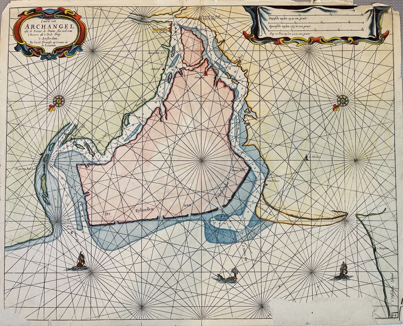 Russia. GOOS. Carte van Archangel ofte de Rivier de Dvina.  (1663)  - Asta RARE  [..]