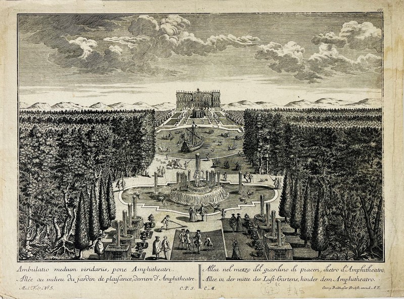Versailles. PROBST. Ambulatio medium viridariis, pone Amphitheatri.  - Asta RARE  [..]
