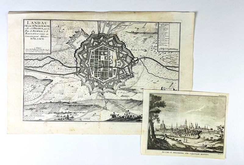 Germany. FILOSI - NOLIN. Due incisioni con vista e pianta di due città  [..]