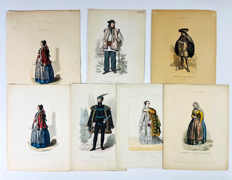 Hungary. Seven chromolithographs of traditional Hungarian costumes.  - Asta RARE  [..]