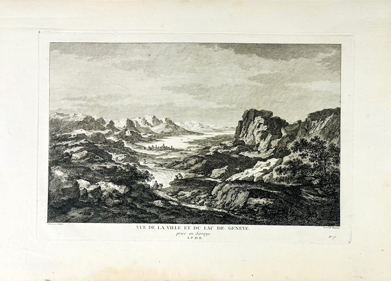 Switzerland. Three engravings. View of Lausanne, Landscape and Swiss Soldier.  -  [..]