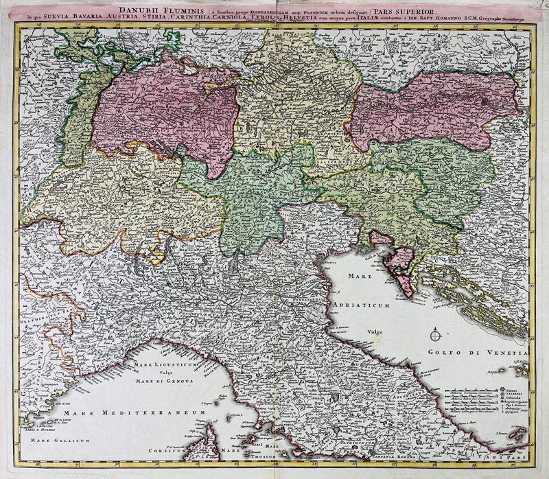 Danube. HOMANN.  Danubii Fluminis.  (1716)  - Asta RARE BOOKS, AUTOGRAPHS, MAPS  [..]