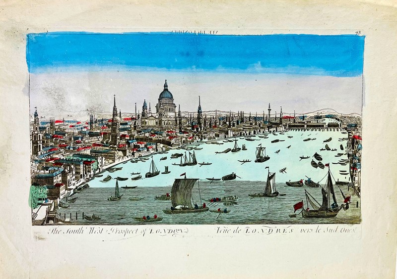 London. HUQUIER. Vue de Londres vers le Sud Ouest.  - Asta RARE BOOKS, AUTOGRAPHS,  [..]