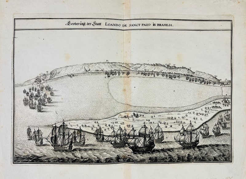 Angola. MERIAN. Eroberung der statt loando de Sanct Paolo.  - Asta RARE BOOKS, AUTOGRAPHS,  [..]