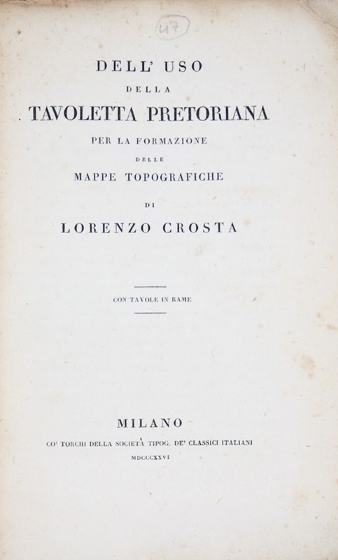 Science. CROSTA. Dell&#39;uso della Tavoletta Pretoriana per la formazione delle  [..]