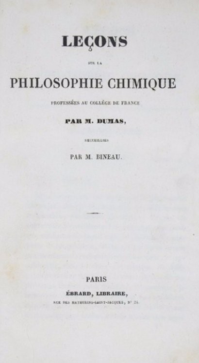 DUMAS. Two works on chemistry in first edition.  - Auction RARE ANTIQUE & MODERN  [..]
