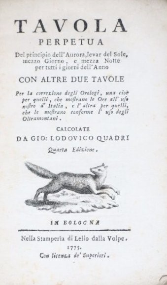 Sundials. QUADRI. Tavola perpetua del principio dell&#39;Aurora.  - Auction  [..]