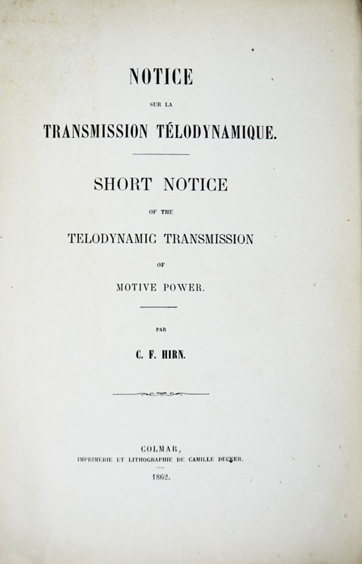 Motion Telodynamic. HIRN. Notice sur la Transmission T&#233;lodynamique  - Auction  [..]