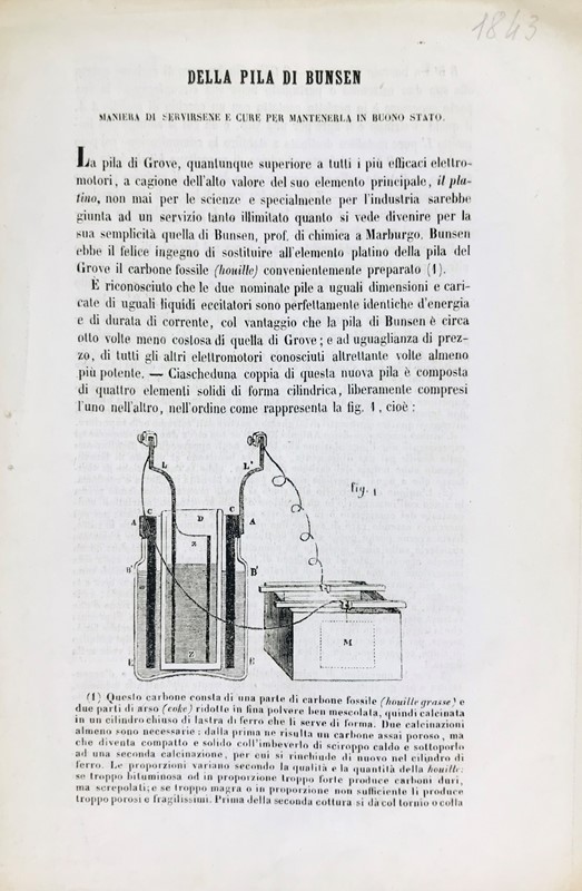  Electricity. JEST. Della Pila di Bunsen.  - Auction RARE ANTIQUE & MODERN BOOKS  [..]