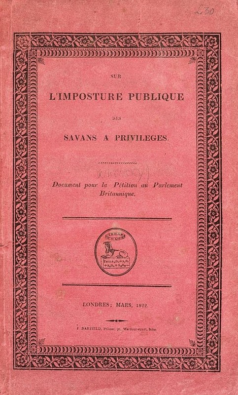 Mathematics. WRONSKI-HOEN&#201;. Trois lettres a Sir Humphry Davy.  - Auction  [..]