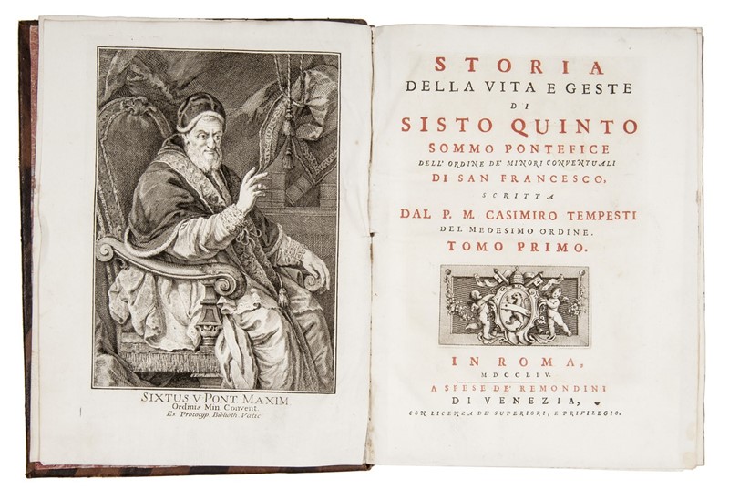 Pope Sisto V's biography. TEMPESTI. Storia della vita e geste di Sisto
