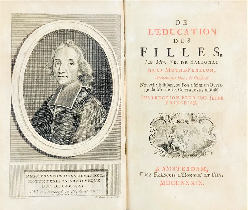 Pedagogy. FENELON. De l’Education des Filles.  - Auction Books, Autographs,  [..]