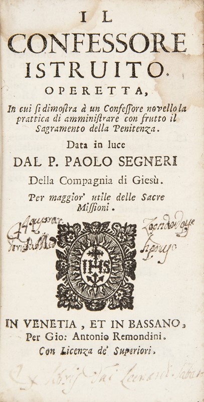 Jesuitic. Lot of two works on religion by Segneri.  - Auction FINE BOOKS, PRINTS  [..]