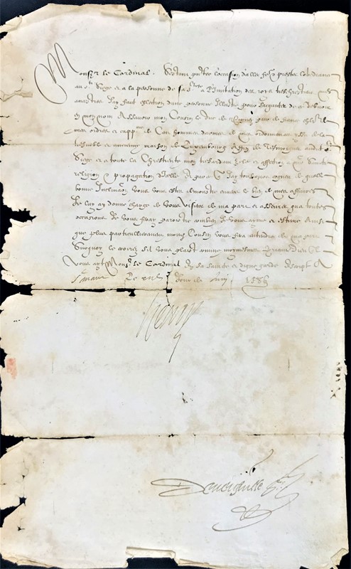 Autograph. Enrico III di Valois. Lettera.  - Auction RARE BOOKS, PRINTS, MAPS AND DOCUMENTS. - Bado e Mart Auctions