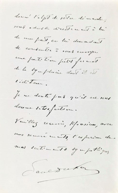 Autograph. Paul Dukas. Lettera.  - Auction Books, Autographs, Prints and Documents  [..]
