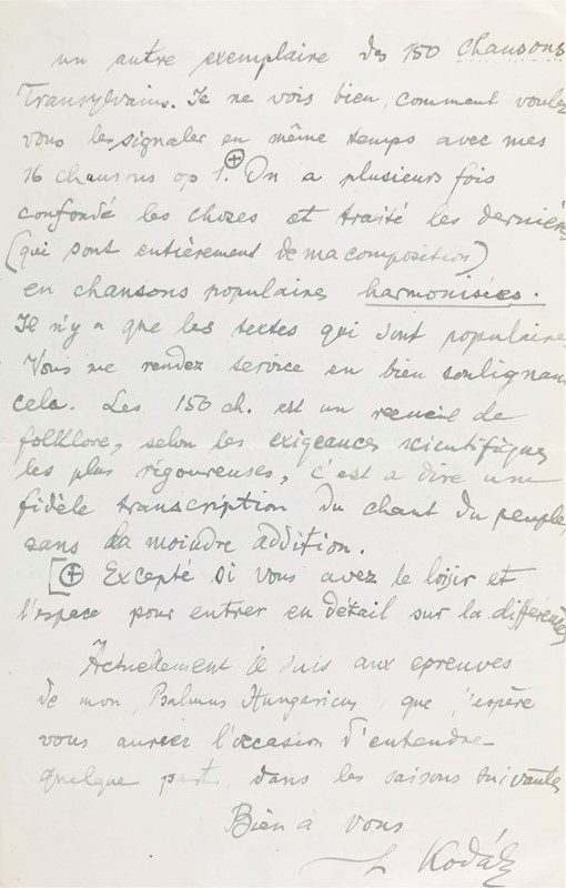 Autograph. Zoltan Kodaly. Lettera.  - Auction Books, Autographs, Prints and Documents  [..]