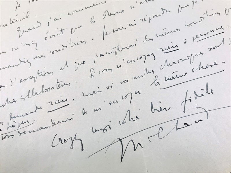 Autograph. Darius Milhaud. Lettera.  - Auction Fine Books, Manuscripts, Prints and Autographs - Bado e Mart Auctions