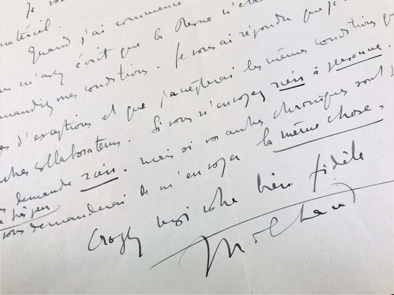 Autograph. Darius Milhaud. Lettera.  - Auction Books, Autographs, Prints and Documents  [..]