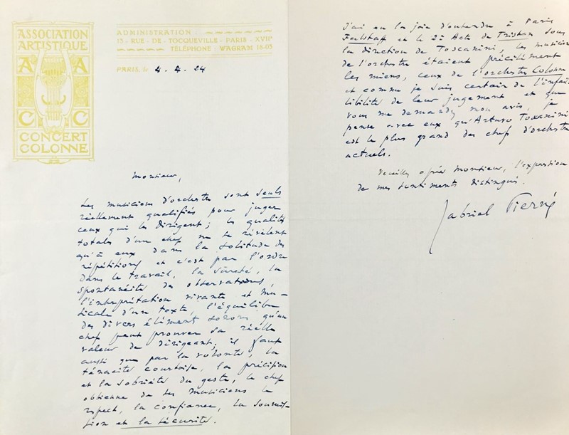 Autographs. Henri Constant Gabriel Piern&#233;. Lettera.  - Auction Books, Autographs,  [..]