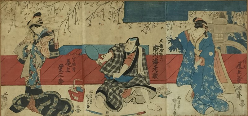KUNISADA. Scenes from Kabuki plays. Triptych.  - Auction ASIAN AND CONTINENTAL FINE  [..]