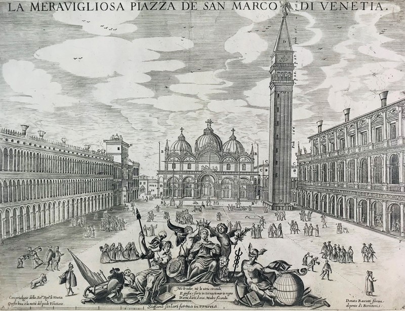 RASCICOTTI - SCOLARI. La meravigliosa piazza de San Marco di Venetia.  - Asta RARE  [..]