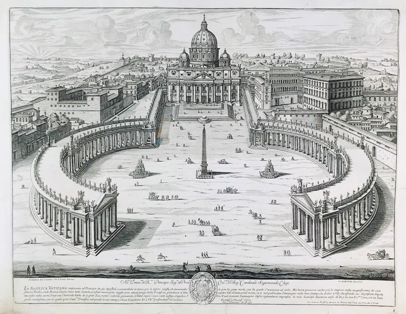 FALDA - BERNINI - DE ROSSI. La Basilica Vaticana.  - Auction Prints, Maps and Documents.  [..]